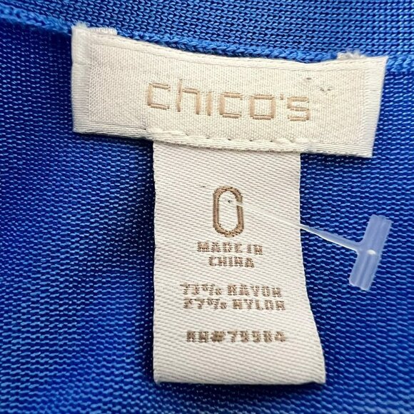 Chico’s Women’s Open Front Blue/White Cardigan Striped Size Small - Picture 7 of 7
